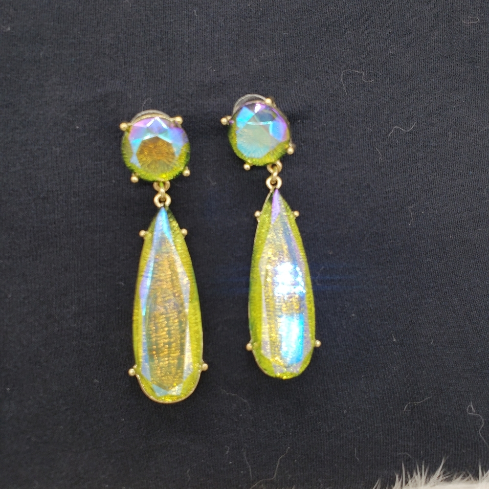 Peacock colored earrings